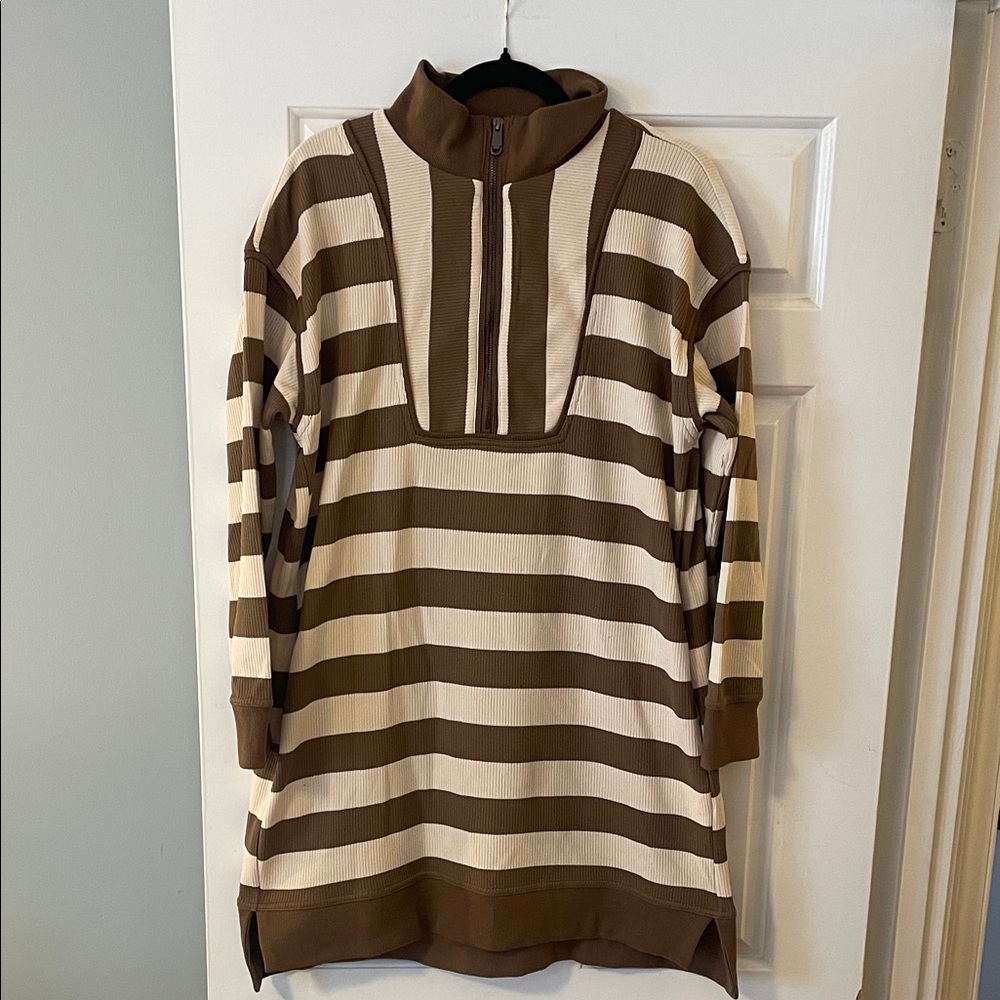 Bohoblu Striped Brown and Cream Women's Sweater boutique new